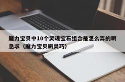 魔力宝贝中10个灵魂宝石组合是怎么弄的啊急求（魔力宝贝刷灵巧）